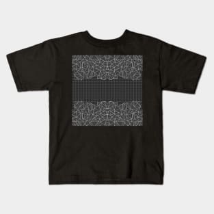 Grids and Stripes Black Kids T-Shirt